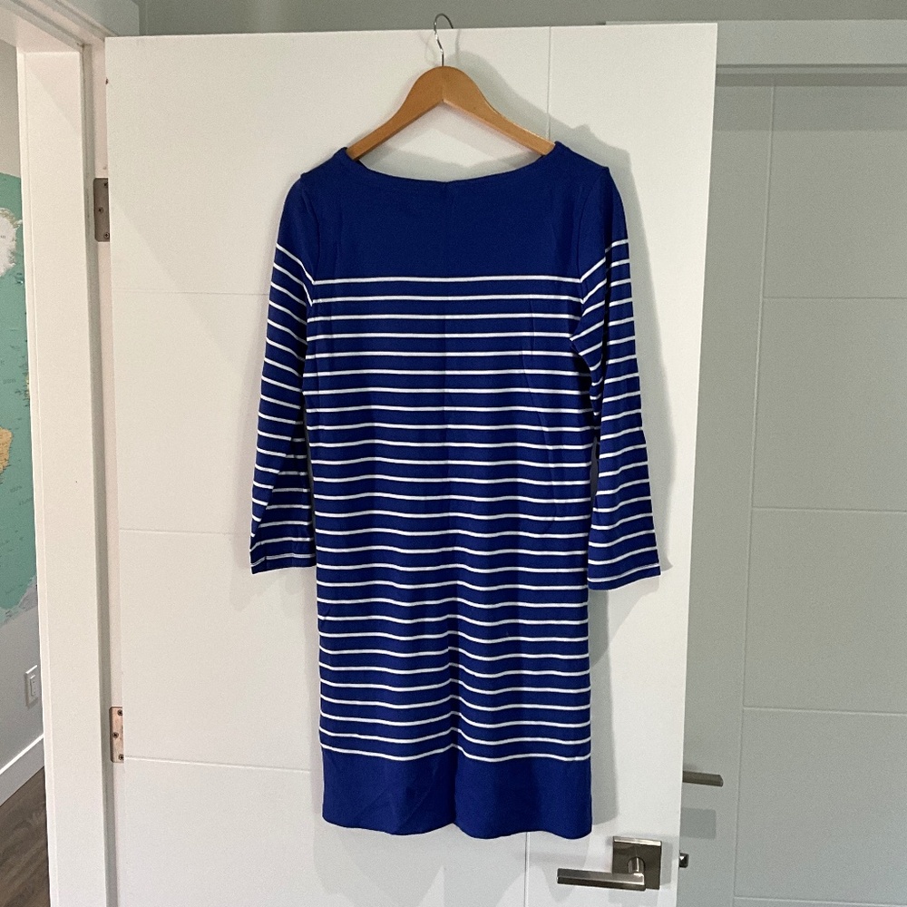 Royal blue stripped dress made of Pima cotton and modal - size large